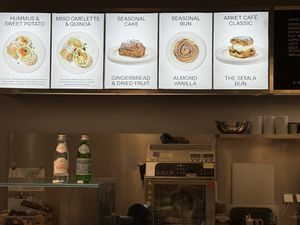 Menu of main food. There is also a selection of coffee and drinks.   at ARKET Store in Haeundae-gu