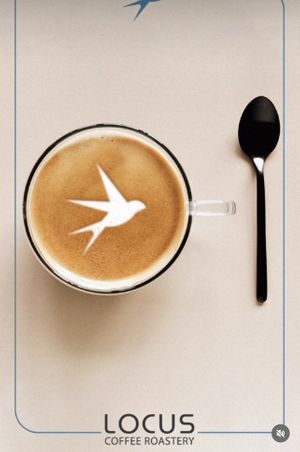 Vegan oat milk latte  at Locus Coffee Roastery in Ankara