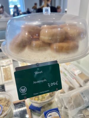 Vegan donuts.   at JTR - French Bakery in Santorini