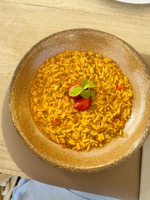 Gemistet Orzo  at Oia Gefsis in Oia