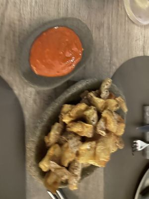 Crispy potatoes   at Oia Gefsis in Oia