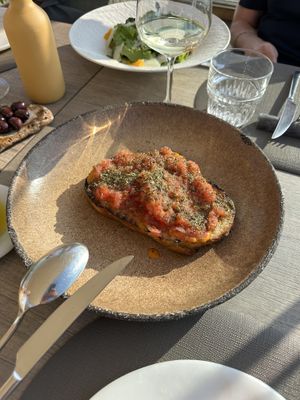 Riganada was excellent   at Oia Gefsis in Oia