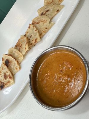 Indian style Masala curry with puff pastry naan bread   at Kindness Gather - 慈素小聚 in Kowloon
