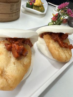 Taiwanese BBQ “pork” sandwich  at Kindness Gather - 慈素小聚 in Kowloon