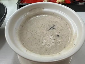 Black truffle cream of mushroom soup  at Kindness Gather - 慈素小聚 in Kowloon