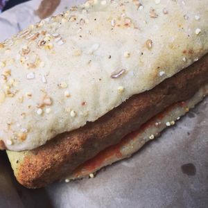 AMAZING vegan sausage sandwich at Tapa Coffee and Bakehouse in Glasgow