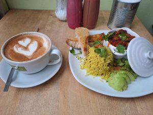 Spicy beans at Tapa Coffee and Bakehouse in Glasgow