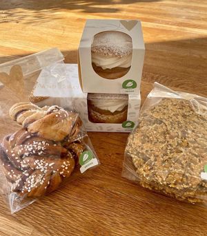 Semla, cinnamon bun & crisp bread   at Nova Bakery in Jonsered