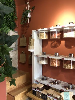 Nuts, spices, seeds, teas  at Mercado Orgânico in Porto