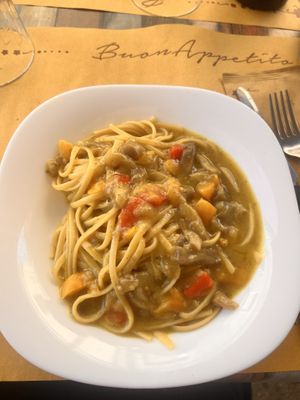 Pasta with carrot saucee  at H2NO  in Viareggio