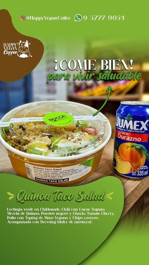 Ensalada at Happy Vegan Coffee in Santiago