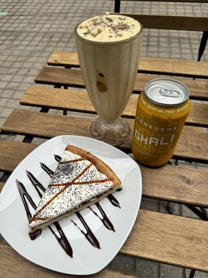 My treats  at Happy Vegan Coffee in Santiago