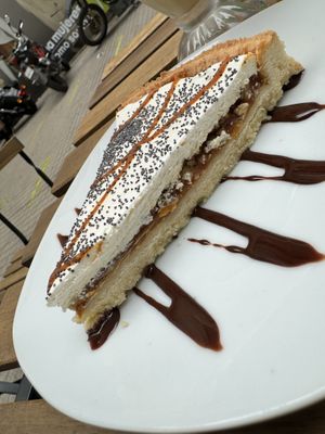 Some sort of lucuma tart  at Happy Vegan Coffee in Santiago