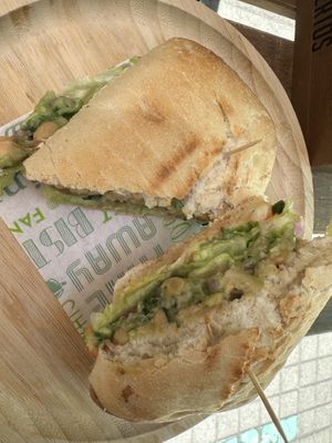 Garbanzo sandwich   at Happy Vegan Coffee in Santiago