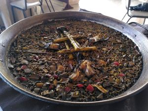 Paella con verduras de temporada at Arrocería El Rek in Valencia