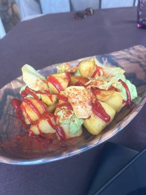 Patatas bravas vegan at Arrocería El Rek in Valencia