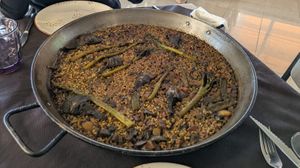 Vegan paella - very salty and undercooked at Arrocería El Rek in Valencia