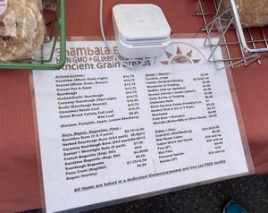 vegan baked goods menu   at Edmonds Summer Market in Edmonds