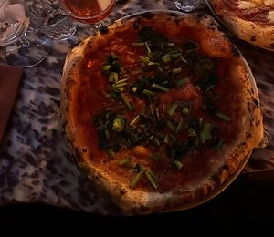 pizza marinara + cime di rapa   at Alba Sourdough Pizza in Zurich