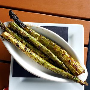 Charred Asparagus at Griffon Brewery and Gastropub in Lewiston