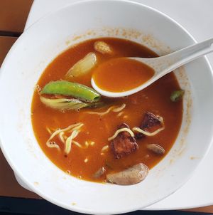 Shabu Shabu w/ Crispy Tofu at Griffon Brewery and Gastropub in Lewiston