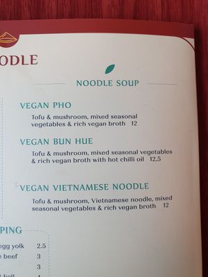Menu at Non Restaurant in North London