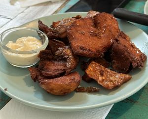House cut potato skins  at Poke the Bear in Northcote
