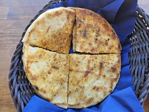 Greek pita bread at Empona's View in Rhodes