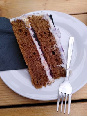 Banana and blueberry cake (March 2024) at The Old Boat House in Amble