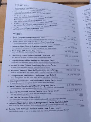 Wine menu page 1 (March 2024) at The Old Boat House in Amble