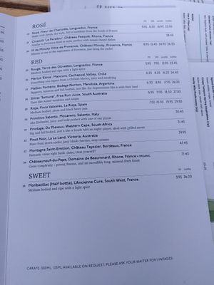 Wine menu page 2 (March 2024) at The Old Boat House in Amble