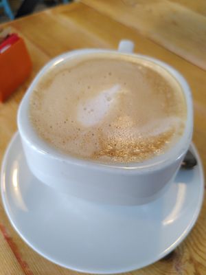 Decaf oat latte (August 2024) at The Old Boat House in Amble