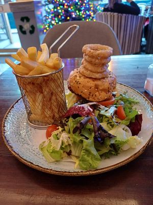 Vegan burger at Caffe Monza in Greenock