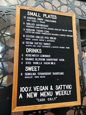 Menu, changes weekly  at Galactic Mega Stallion in Red Bank