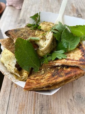 Za’atar grilled pita bread  at Galactic Mega Stallion in Red Bank