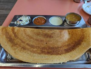 Dosa (with fried onion filling and potato masala +$1). at Dosa Crepe Cafe in Vernon