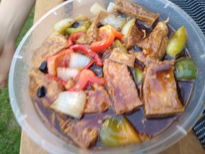 Tofu with black bean sauce on noodles at Yim Wah Express in Cambridge