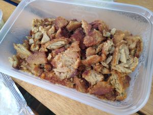 Mock duck! You roll out with cucumber into a pancake, amazing at Yim Wah Express in Cambridge