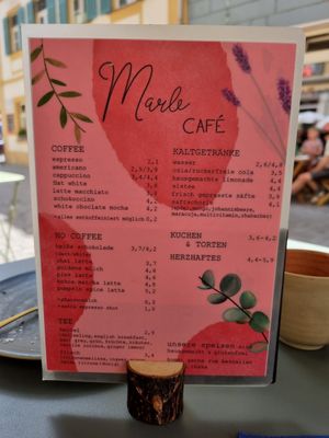 Karte at Café Marle in Bamberg