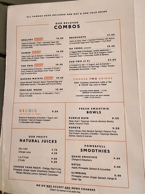 Menu 1 at Quase Café in Lisbon