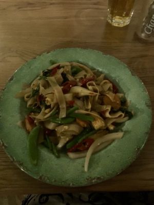 GF/vegan drunken noodles (though tofu was missing)  at Rosa's Thai Cafe in Cardiff