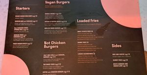 Menu at August House in Glasgow