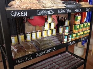 Grocery items at Pura Vida in Todos Santos
