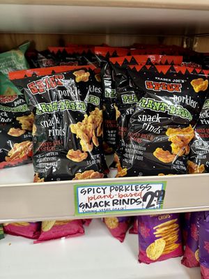 Spicy Porkless Snack Rinds  at Trader Joe's in Hermosa Beach