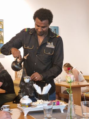 Roasted Ethiopian Coffee at Addis Abeba in Trier