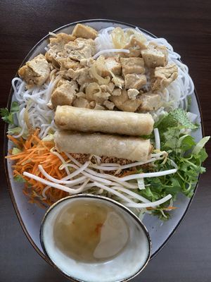 Bun Tofu. Served with soup of the day or a summer roll in addition to what you see here.  at Viet Soup in Vienna