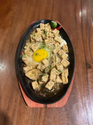 Tofu Sisig (Sizzling Tofu with Vegetables) - Vegetarian at Happy Husky Cafe in Puerto Princesa