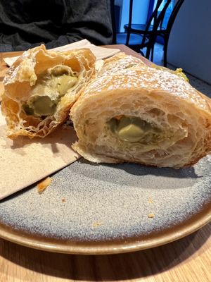 Pistachio cornetto  at Grey Kaffee in Vienna