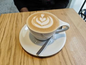 Cappuchino with oat milk at Grey Kaffee in Vienna