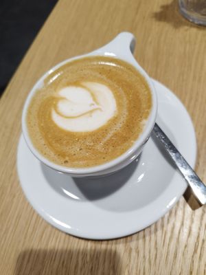 Expensive-st with the alternative milk, good though at Grey Kaffee in Vienna